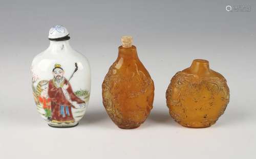 THREE SNUFF BOTTLES