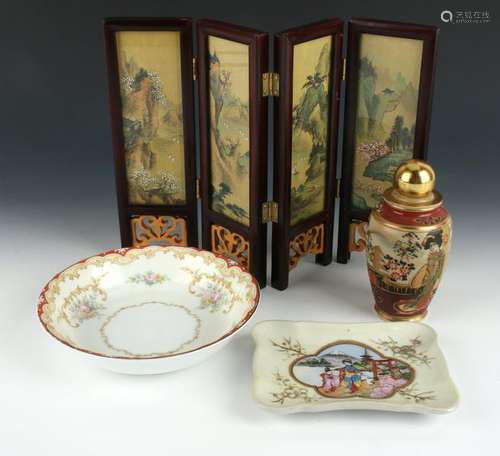 4 ASSEMBLED ASIAN STYLE DECORATIVE ITEMS