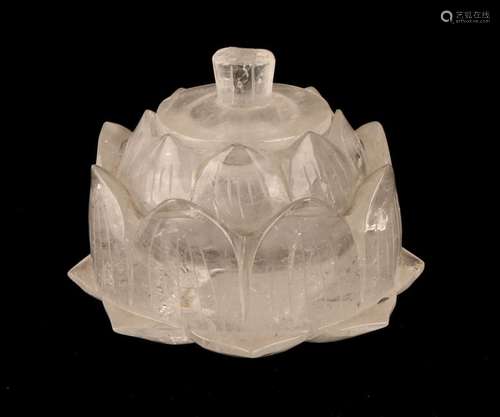 ROCK CRYSTAL LIDDED LOTUS JAR