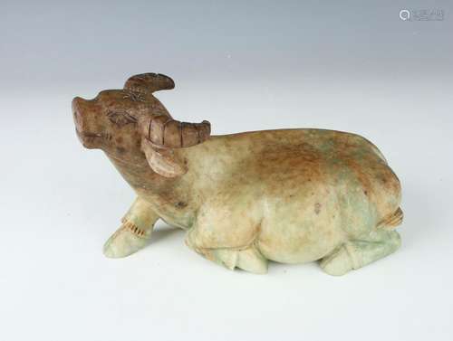 QING DYNASTY GREEN JADE WATER BUFFALO