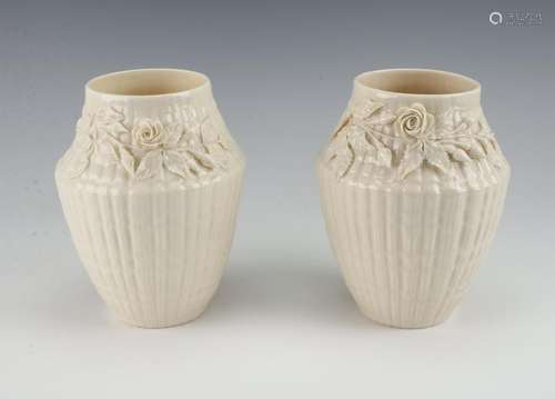 TWO BELLEEK VASES #0857