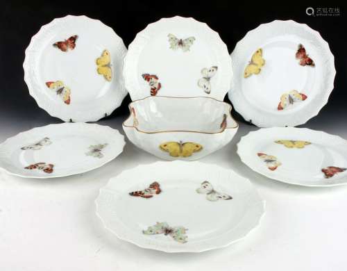 VINTAGE BERNARDAUD LIMOGES BUTTERFLY PLATES