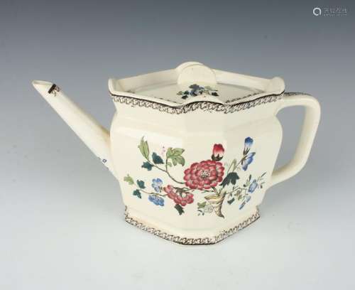 CHARMING LARGE CERAMIC TRANSFERWARE TEA POT