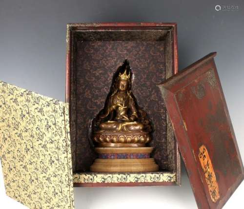 BRONZE BUDDHA IN CUSTOM PRESENTATION BOX