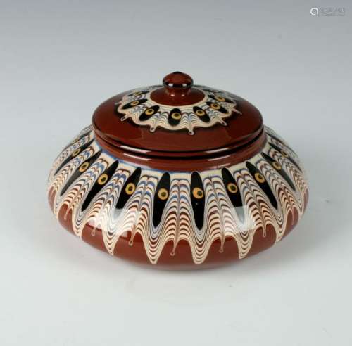 RED CLAY GLAZED LIDDED POT