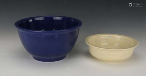 TWO FIESTA BOWLS IN COBALT AND IVORY