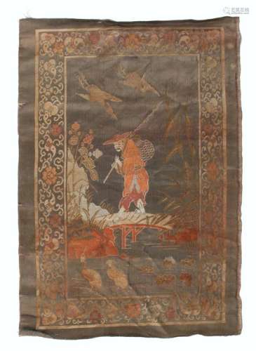 CHINESE TAPESTRY OF FISHERMAN