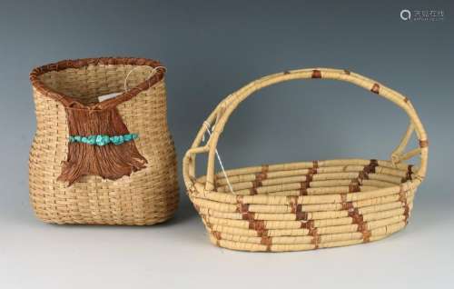 HAND WOVEN BLUFF CREEK BASKETS WITH TURQUOISE