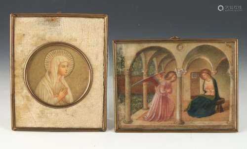 TWO PAINTED RELIGIOUS MINIATURES