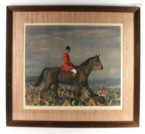 PRINT OF ALFRED MUNNINGS HUNTING PAINTING 1956