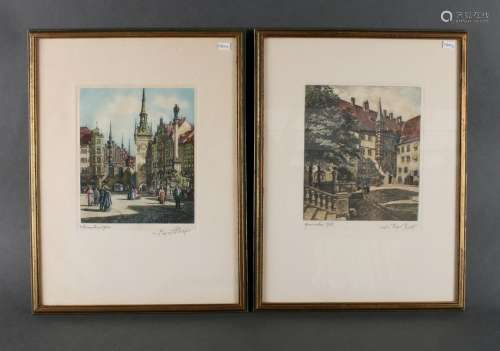 2 SIGNED HAND COLORED ENGRAVINGS