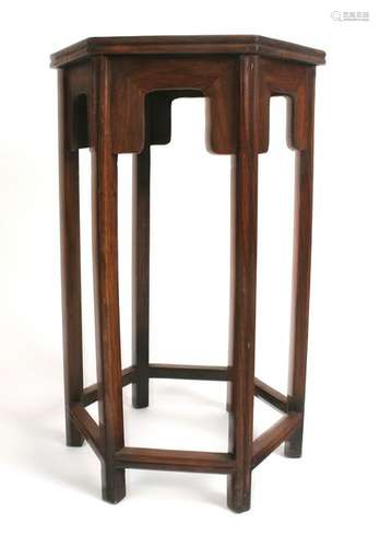 HEXAGONAL HUANGHUALI VASE STAND