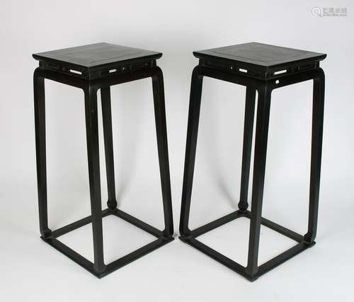 PAIR ZITAN VASE STANDS