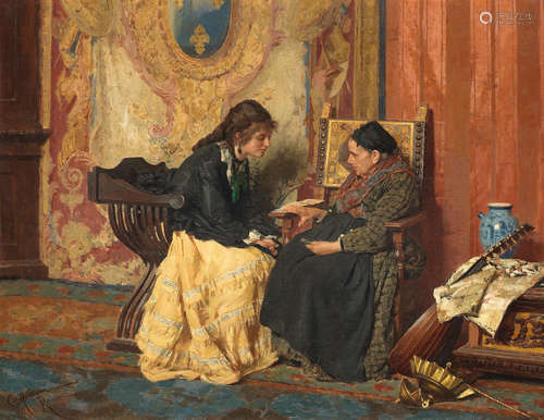 Cesare Maccari(Italian, 1840-1919) The fortune teller