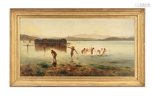 Antonino Leto(Italian, 1844-1913) Stabilimento di bagna a La Spezia