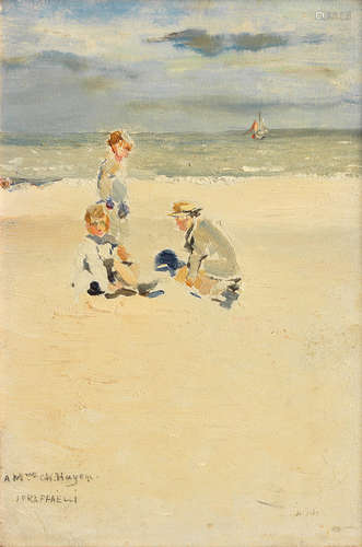 Jean François Raffaëlli(French, 1850-1924) Enfants à la plage