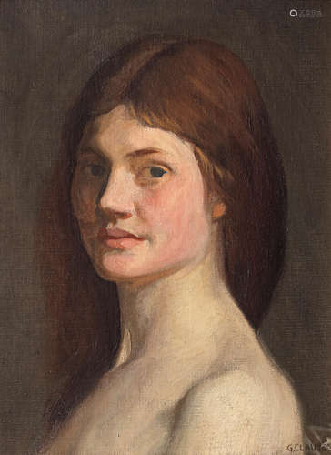 Sir George Clausen, RA, RWS(British, 1852-1944) Head of a Young Woman (Dolly Henry)