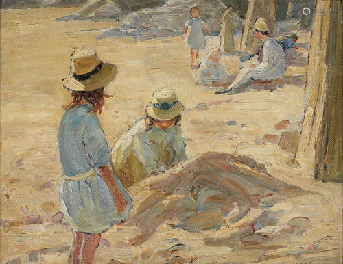 Dorothea Sharp, RBA, ROI(British, 1874-1955) The sand castle