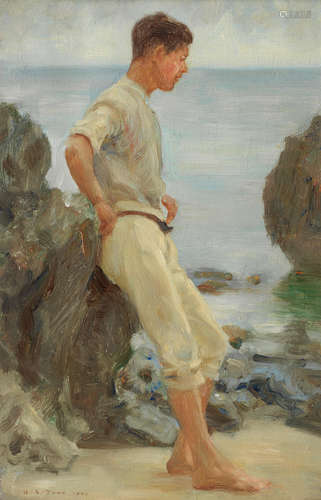 Henry Scott Tuke, RA, RWS(British, 1858-1929) Looking out to sea