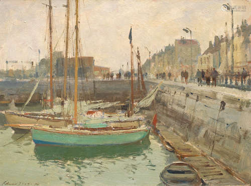 Edward Seago, RWS, RBA(British, 1910-1974) The Yacht Basin, Ostend