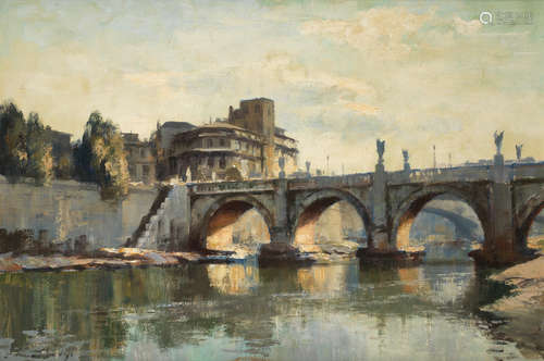 Edward Seago, RWS, RBA(British, 1910-1974) Ponte Sant'Angelo, Rome