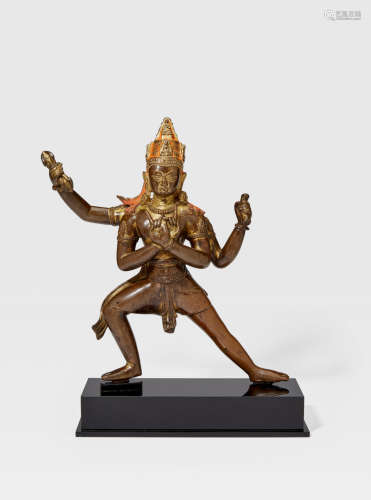 NEPAL, 9TH/10TH CENTURY A GILT COPPER ALLOY FIGURE OF VAJRAHUMKARA