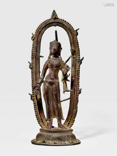 A COPPER ALLOY FIGURE OF SYAMATARA  NALANDA, PALA PERIOD, CIRCA 750-800