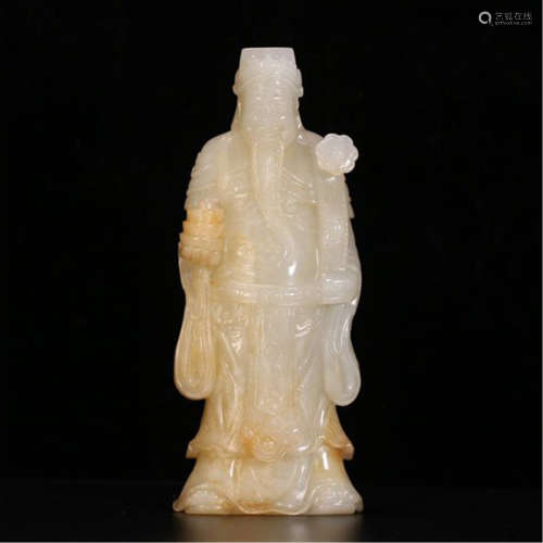 CHINESE WHIET JADE STANDING FIGURE TABLE ITEM