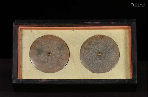 PAIR OF CHINESE ANCIENT JADE BI DISK