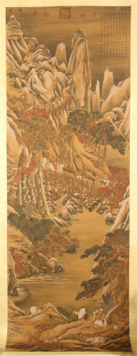 CHINESE SCROLL PAINTING OF MOUNTAIN VIEWS