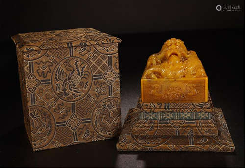 CHINESE TIANHUANG STONE DRAGON SEAL