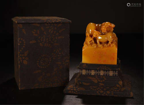 CHINESE TIANHUANG STONE OX SEAL