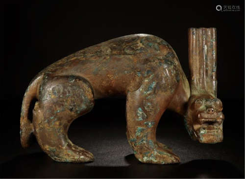 CHINESE ANCIENT JADE BEAST TABLE ITEM