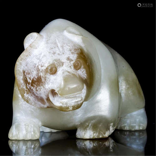 CHINESE CELADON JADE BEAR TABLE ITEM