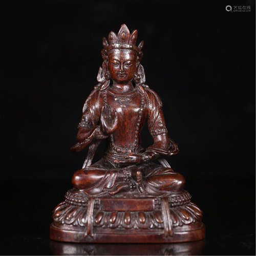 CHINESE AGALWOOD SEATED BUDDHA