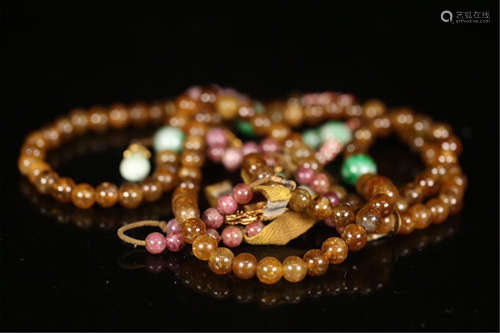 CHINESE TURMALINE BEAD CHAOZHU COURT NECKLACE