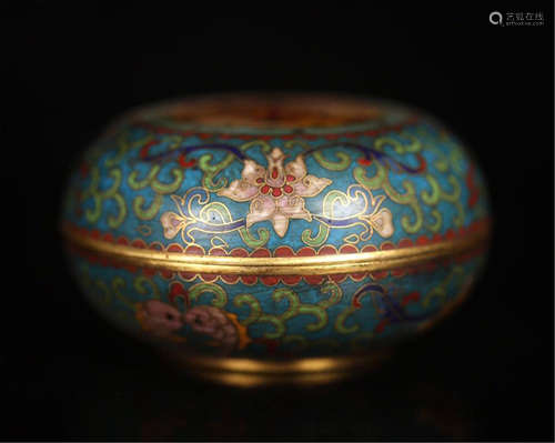 CHINESE CLOISONNE FLOWER LIDDED BOX