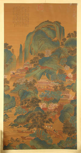 CHINESE SCROLL PAINTING OF MOUNTAIN VIEWS