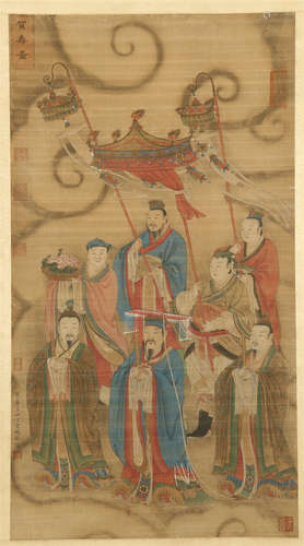 CHINESE SCROLL PAINTING OF FIGURES