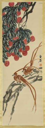 CHINESE SCROLL PAINTING OF BIRD AND FLOWER