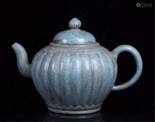 CHINESE ROBIN EGG GLAZE YIXING ZISHA CLAY TEA POT