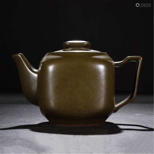CHINESE PORCELAIN TEA DUST GLAZE TEA POT