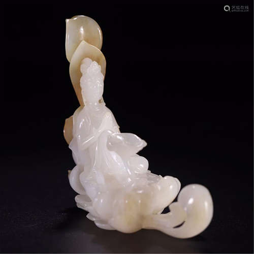 CHINESE WHITE JADE BEAUTY TABLE ITEM