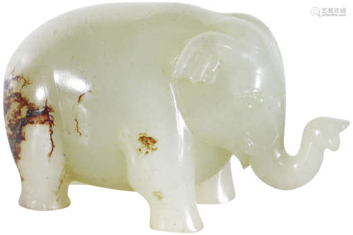 漢白玉帶沁大象