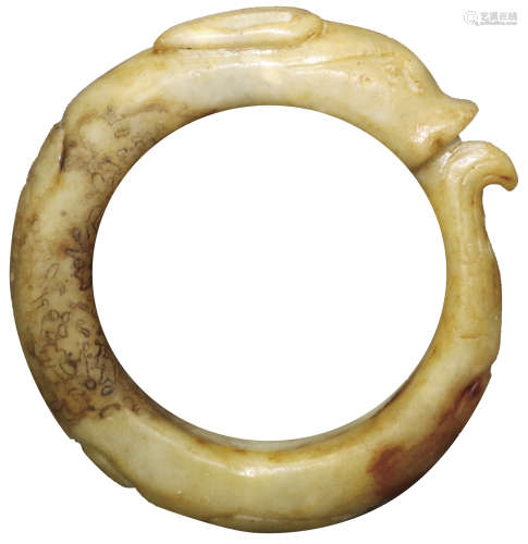 黃玉咬尾龍環