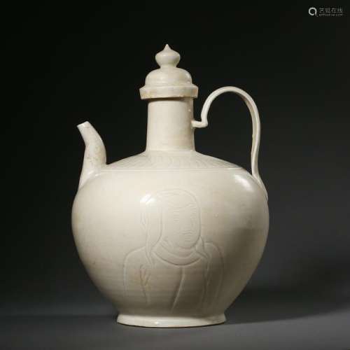 CHINESE PORCELAIN DING WARE WHITE GLAZE KETTLE