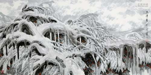 CHINESE SCROLL PAINTING OF SNOW VIEWS