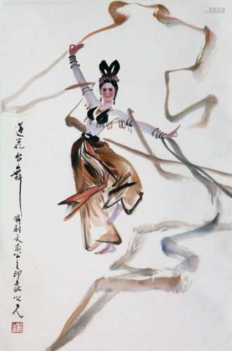 CHINESE SCROLL PAINTING OF DANCER