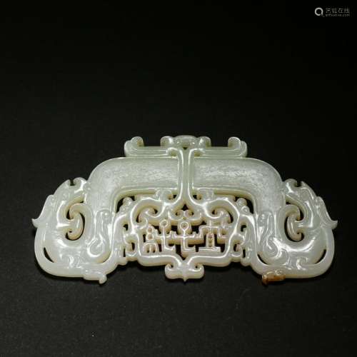 CHINESE ANCIENT JADE DRAGON PLAQUE