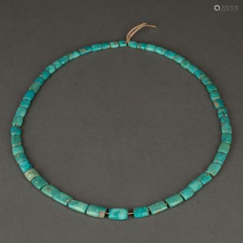 CHINESE ANCIENT TURQUISE BEAD NECKLACE